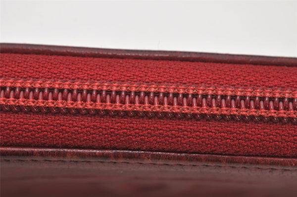 Authentic CHANEL Calf Skin CoCo Mark Zip Long Wallet Purse Red 4730K