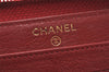 Authentic CHANEL Calf Skin CoCo Mark Zip Long Wallet Purse Red 4730K