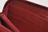 Authentic CHANEL Calf Skin CoCo Mark Zip Long Wallet Purse Red 4730K