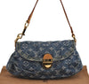 Auth Louis Vuitton Monogram Denim Mini Pleaty Shoulder Bag Blue M95050 LV 4731J