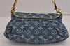 Auth Louis Vuitton Monogram Denim Mini Pleaty Shoulder Bag Blue M95050 LV 4731J