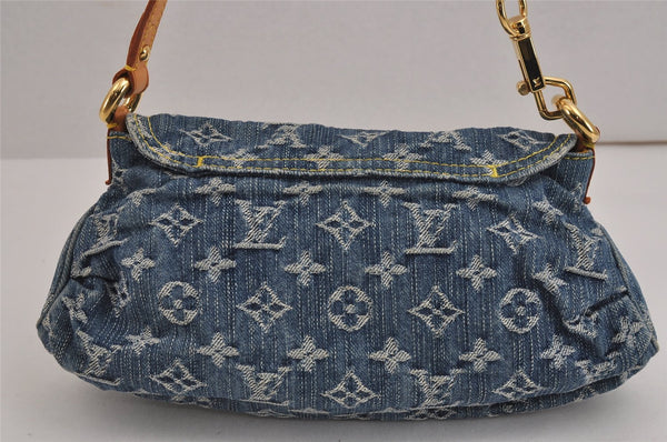 Auth Louis Vuitton Monogram Denim Mini Pleaty Shoulder Bag Blue M95050 LV 4731J