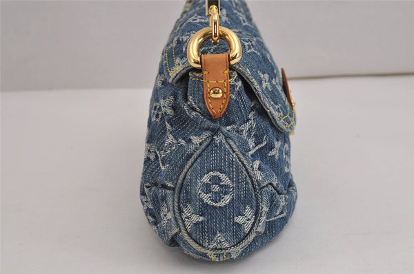 Auth Louis Vuitton Monogram Denim Mini Pleaty Shoulder Bag Blue M95050 LV 4731J