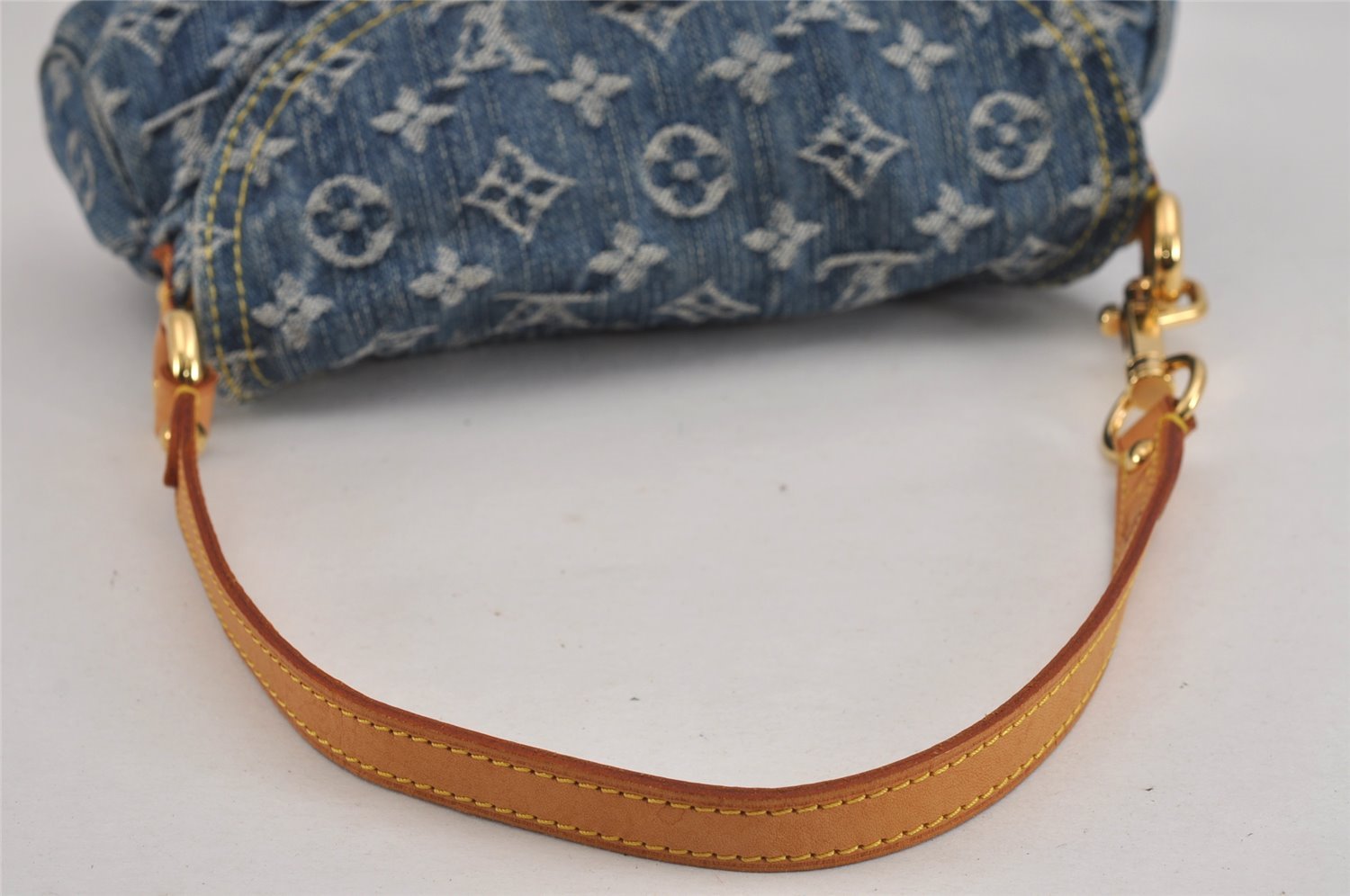 Auth Louis Vuitton Monogram Denim Mini Pleaty Shoulder Bag Blue M95050 LV 4731J