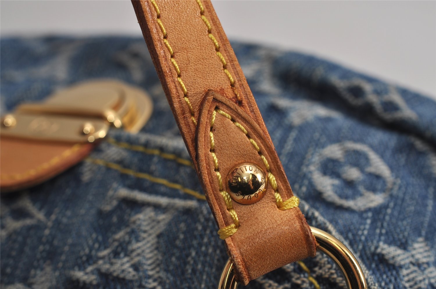 Auth Louis Vuitton Monogram Denim Mini Pleaty Shoulder Bag Blue M95050 LV 4731J