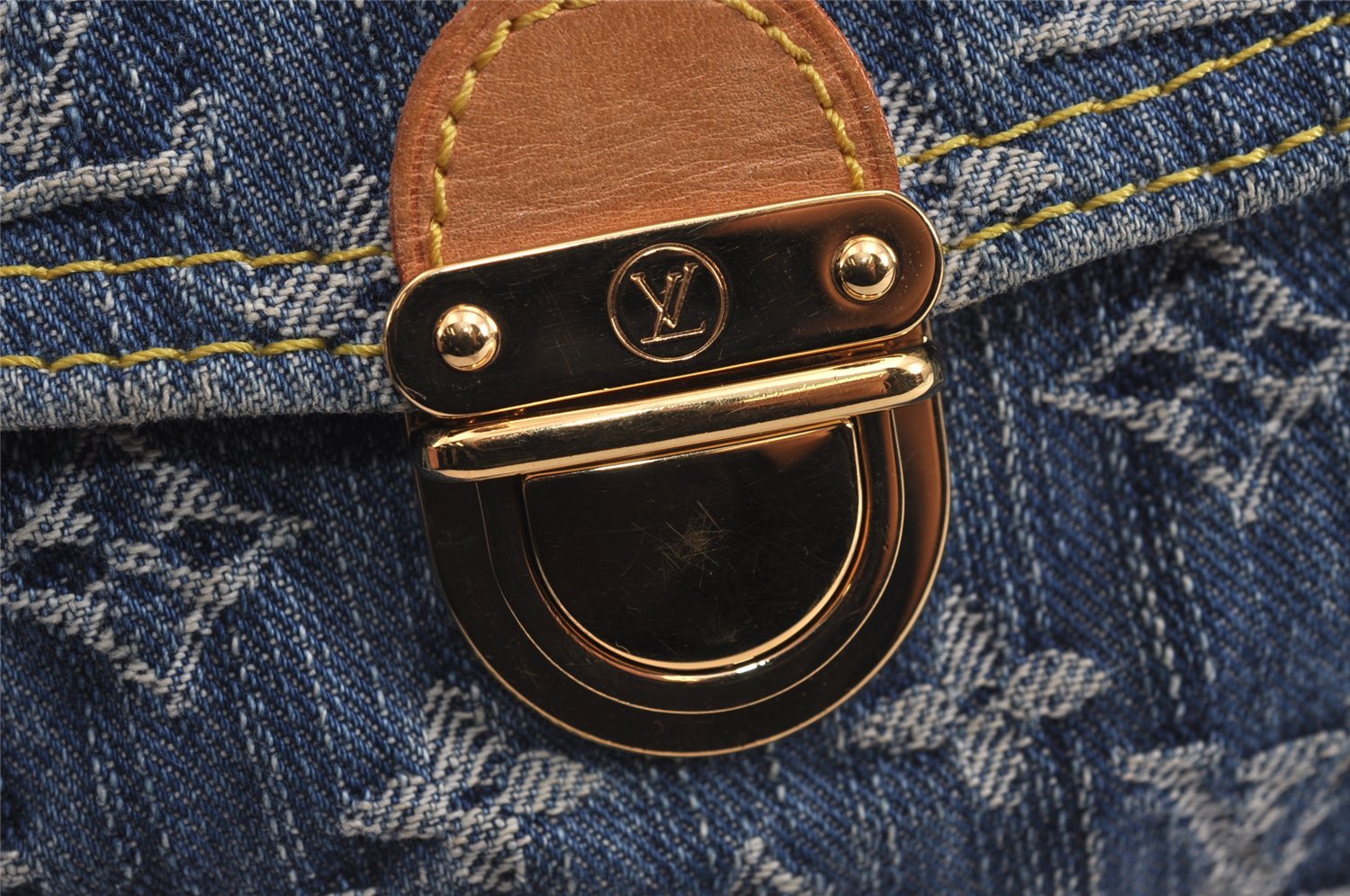 Auth Louis Vuitton Monogram Denim Mini Pleaty Shoulder Bag Blue M95050 LV 4731J