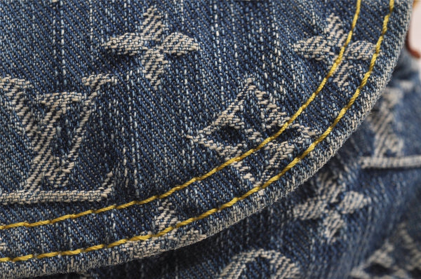 Auth Louis Vuitton Monogram Denim Mini Pleaty Shoulder Bag Blue M95050 LV 4731J