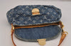 Auth Louis Vuitton Monogram Denim Mini Pleaty Shoulder Bag Blue M95050 LV 4731J