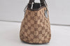 Authentic GUCCI Eclipse Tote Hand Bag GG Canvas Leather 120844 Brown 4732K