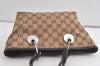 Authentic GUCCI Eclipse Tote Hand Bag GG Canvas Leather 120844 Brown 4732K