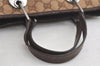 Authentic GUCCI Eclipse Tote Hand Bag GG Canvas Leather 120844 Brown 4732K