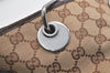 Authentic GUCCI Eclipse Tote Hand Bag GG Canvas Leather 120844 Brown 4732K