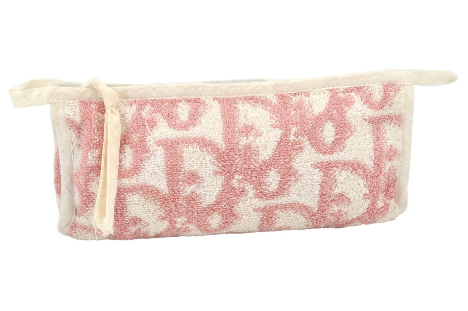 Authentic Christian Dior Trotter Vintage Cometic Pouch Purse Pile Pink 4733K