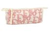 Authentic Christian Dior Trotter Vintage Cometic Pouch Purse Pile Pink 4733K