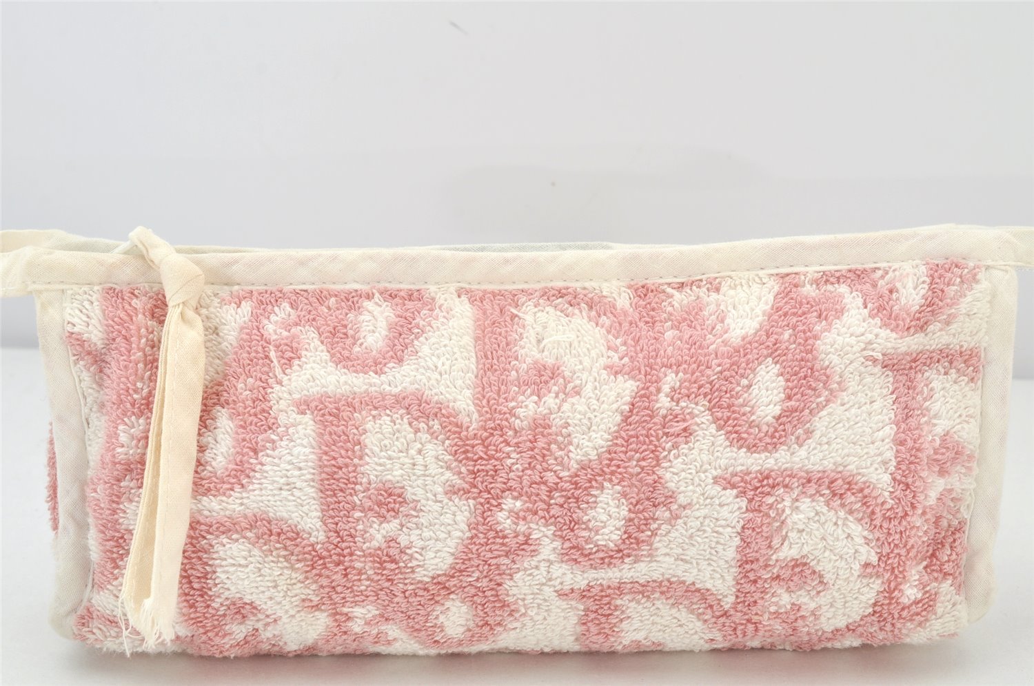 Authentic Christian Dior Trotter Vintage Cometic Pouch Purse Pile Pink 4733K
