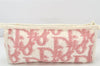 Authentic Christian Dior Trotter Vintage Cometic Pouch Purse Pile Pink 4733K