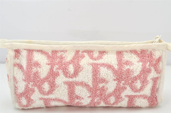 Authentic Christian Dior Trotter Vintage Cometic Pouch Purse Pile Pink 4733K