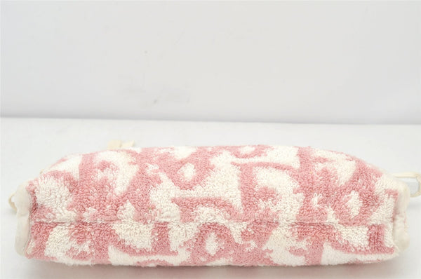 Authentic Christian Dior Trotter Vintage Cometic Pouch Purse Pile Pink 4733K