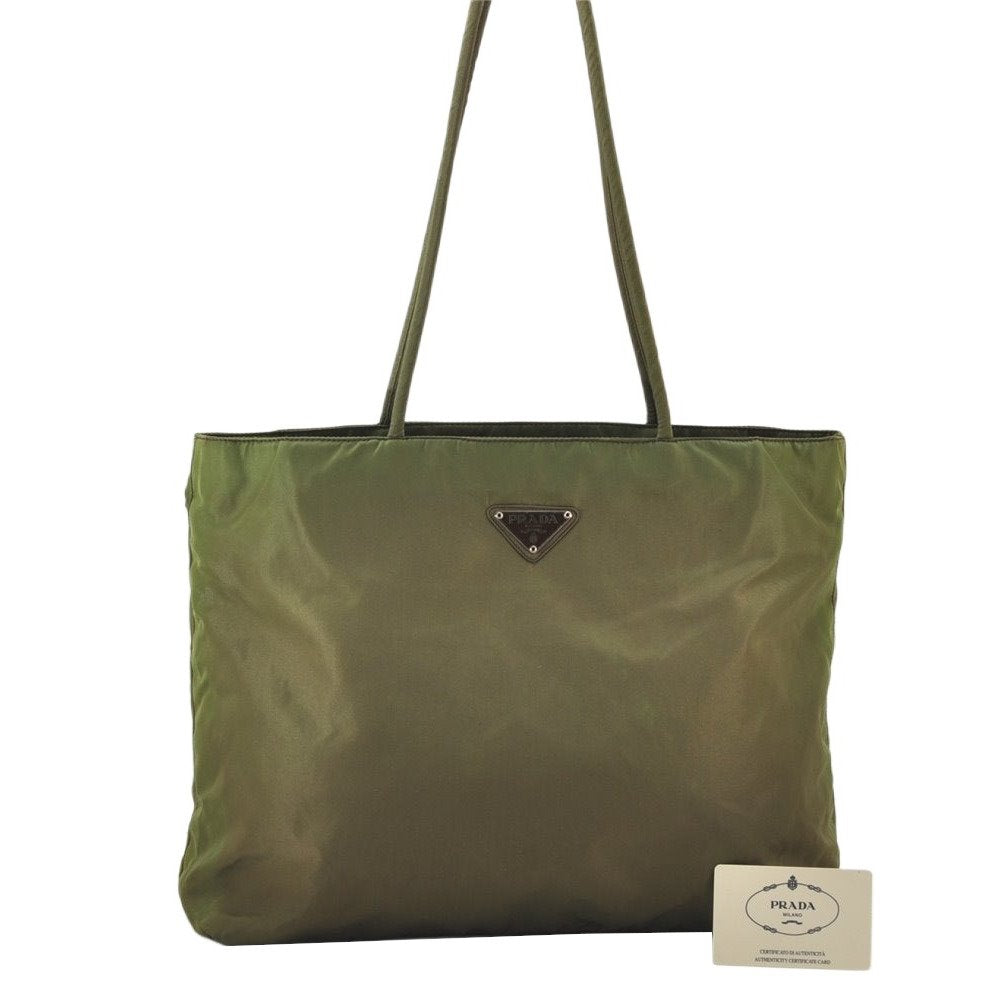 Authentic PRADA Nylon Tessuto City Shoulder Hand Bag Purse B4681 Green 4735K