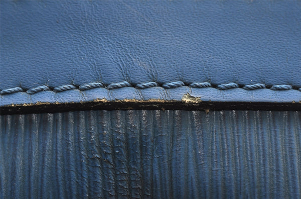 Authentic Louis Vuitton Epi Petit Noe Shoulder Drawstring Bag M44105 Blue 4736I