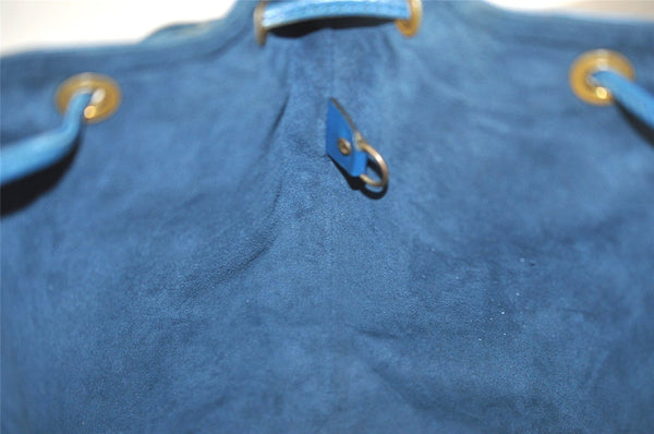 Authentic Louis Vuitton Epi Petit Noe Shoulder Drawstring Bag M44105 Blue 4736I