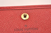 Auth Louis Vuitton Epi Porte Tresor International Wallet Red M63387 LV 4736J