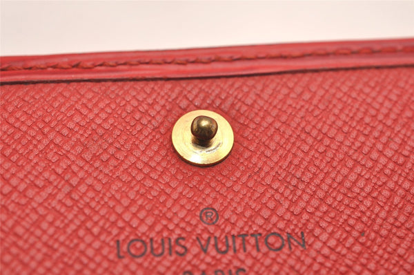 Auth Louis Vuitton Epi Porte Tresor International Wallet Red M63387 LV 4736J