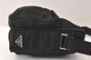 Authentic PRADA Nylon Tessuto Leather Shoulder Cross Body Bag Purse Black 4736K