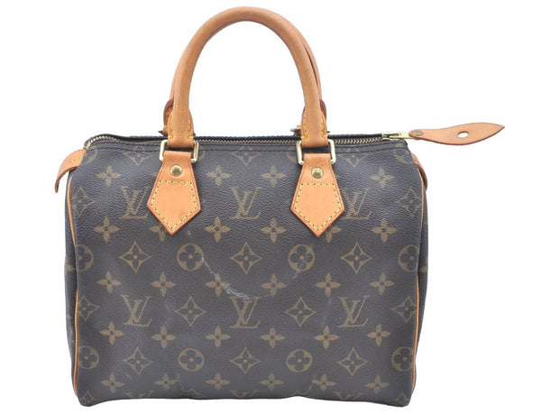 Authentic Louis Vuitton Monogram Speedy 25 Boston Hand Bag M41528 LV 4737J