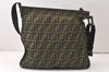 Authentic FENDI Zucca Shoulder Cross Body Bag Nylon Leather Brown 4737K