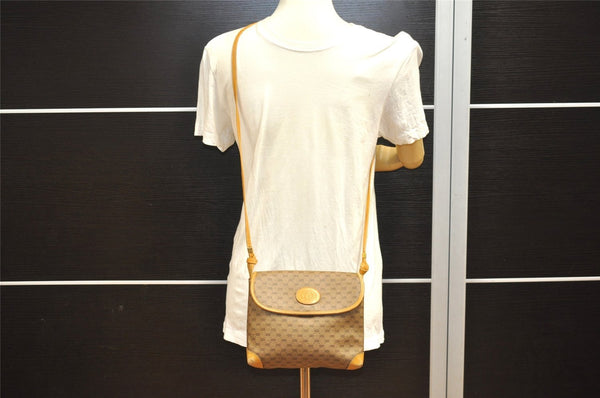Authentic GUCCI Micro GG PVC Leather Shoulder Cross Body Bag Purse Brown 4738I