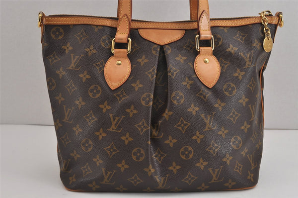 Authentic Louis Vuitton Monogram Palermo PM Shoulder Tote Bag M40145 LV 4738J