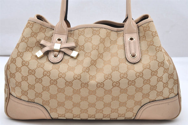 Authentic GUCCI Princy GG Canvas Leather Shoulder Tote Bag 163805 Beige 4738K