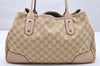 Authentic GUCCI Princy GG Canvas Leather Shoulder Tote Bag 163805 Beige 4738K