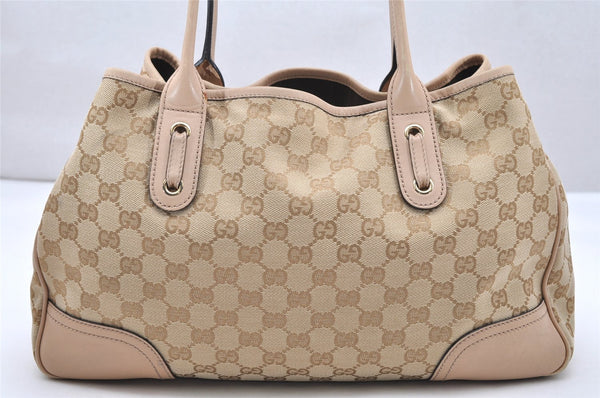 Authentic GUCCI Princy GG Canvas Leather Shoulder Tote Bag 163805 Beige 4738K