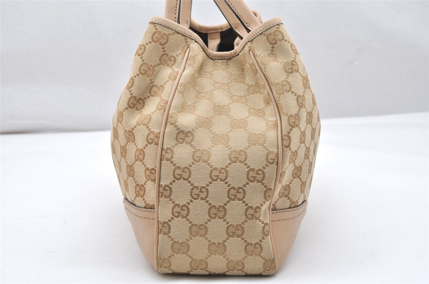 Authentic GUCCI Princy GG Canvas Leather Shoulder Tote Bag 163805 Beige 4738K