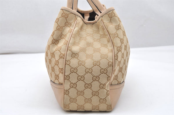 Authentic GUCCI Princy GG Canvas Leather Shoulder Tote Bag 163805 Beige 4738K