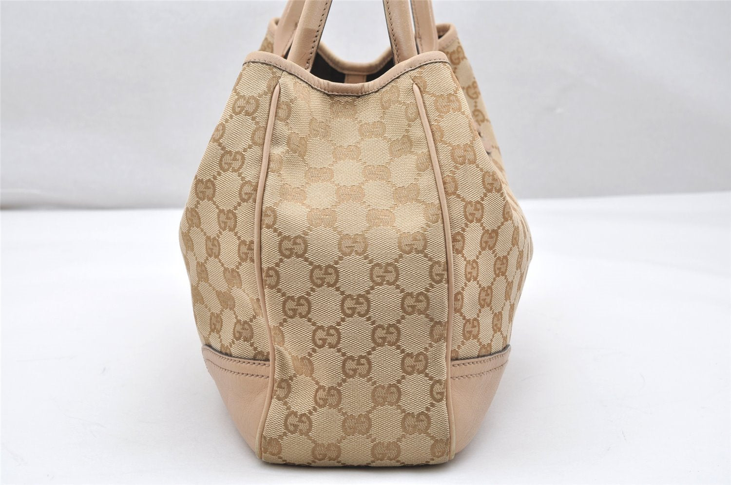 Authentic GUCCI Princy GG Canvas Leather Shoulder Tote Bag 163805 Beige 4738K