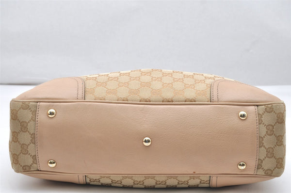 Authentic GUCCI Princy GG Canvas Leather Shoulder Tote Bag 163805 Beige 4738K