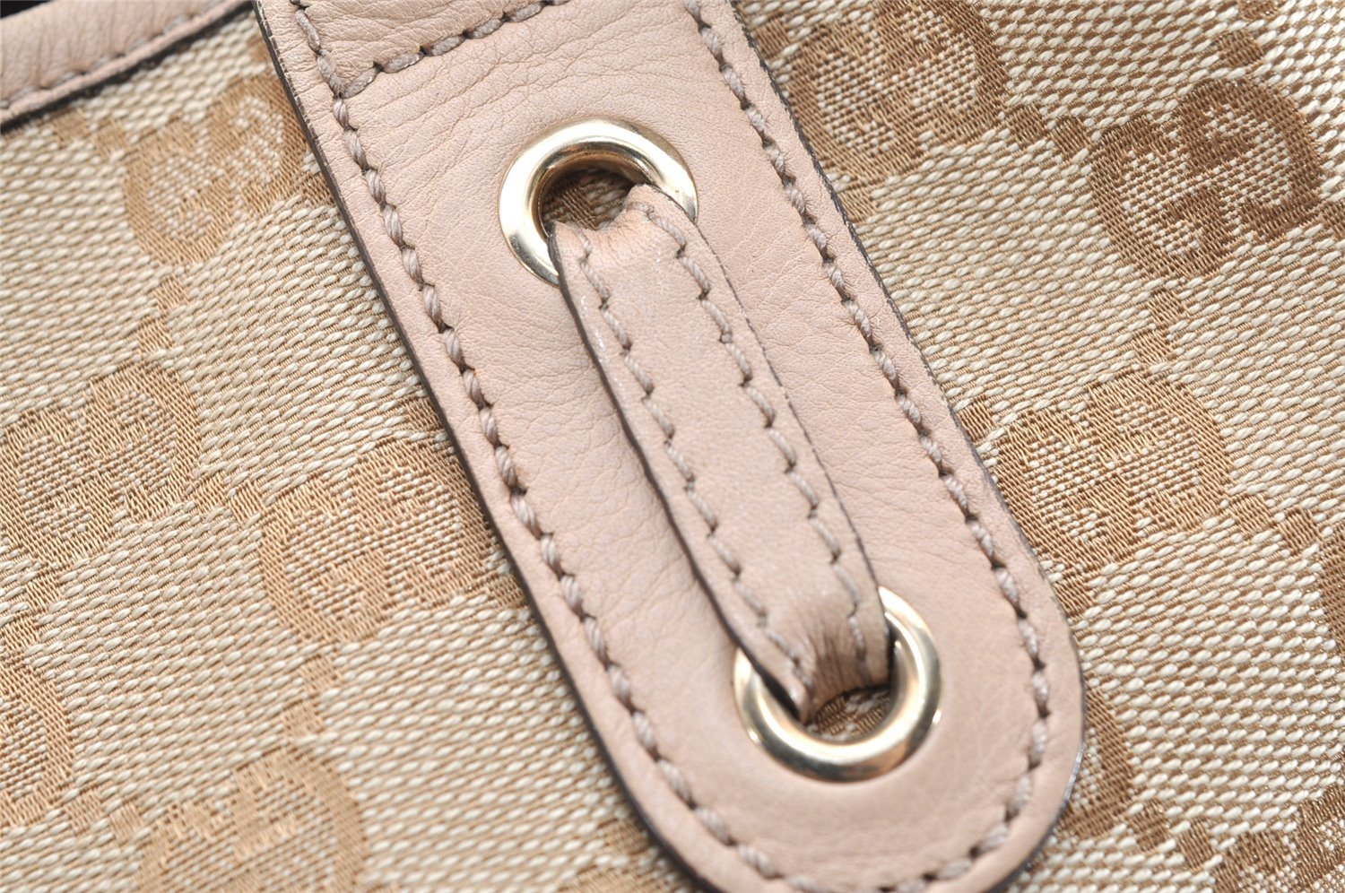 Authentic GUCCI Princy GG Canvas Leather Shoulder Tote Bag 163805 Beige 4738K