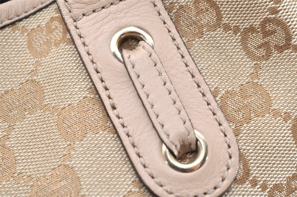 Authentic GUCCI Princy GG Canvas Leather Shoulder Tote Bag 163805 Beige 4738K