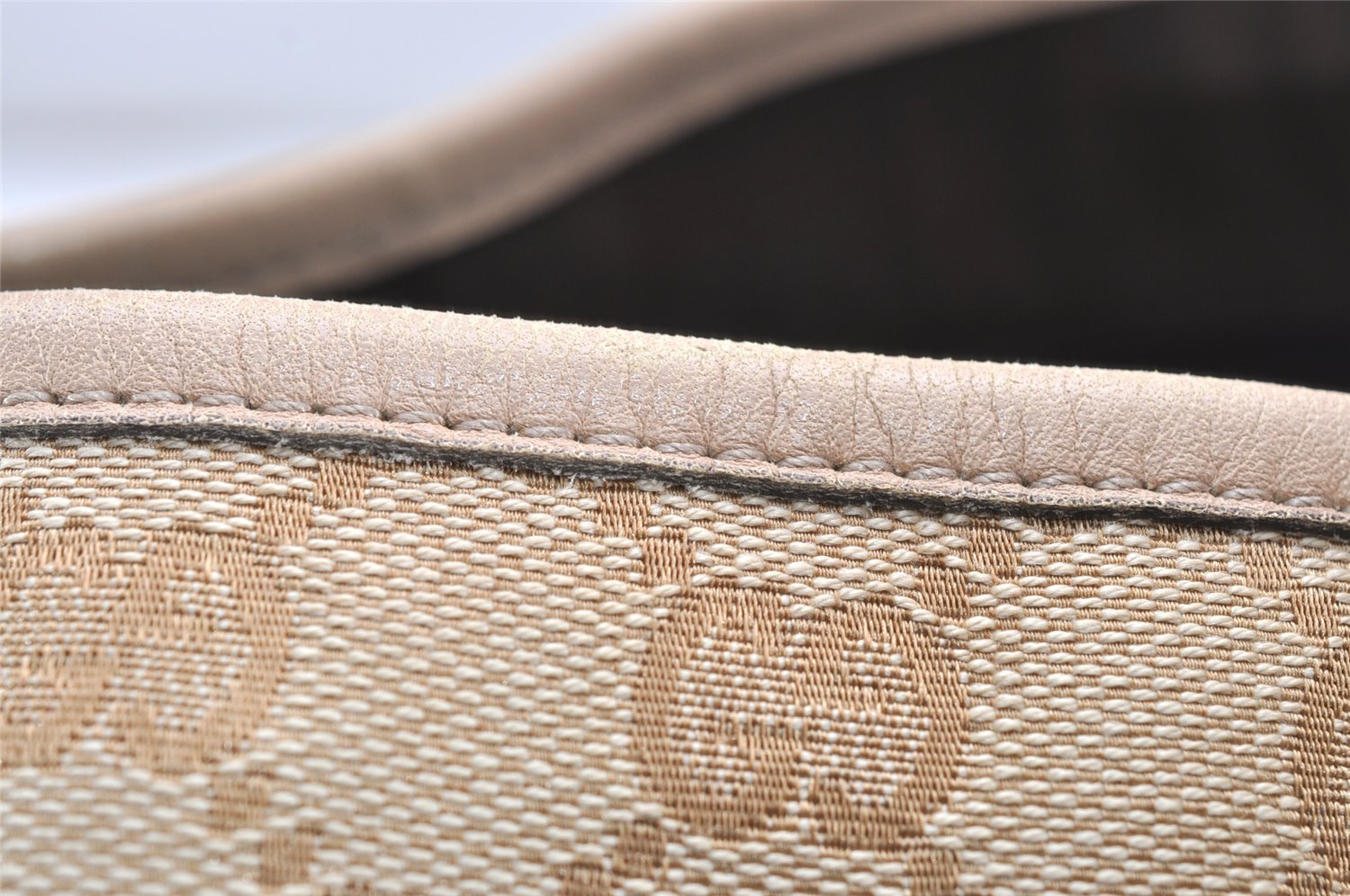 Authentic GUCCI Princy GG Canvas Leather Shoulder Tote Bag 163805 Beige 4738K