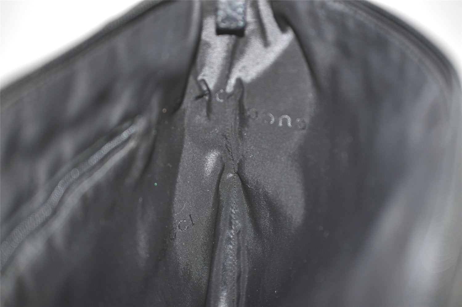 Authentic GUCCI Vintage Shoulder Cross Body Bag Nylon Leather Black  4739I