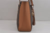 Authentic Michael Kors Vintage PVC Leather Shoulder Tote Bag Brown 4739J