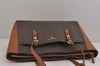 Authentic Michael Kors Vintage PVC Leather Shoulder Tote Bag Brown 4739J