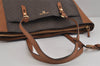 Authentic Michael Kors Vintage PVC Leather Shoulder Tote Bag Brown 4739J