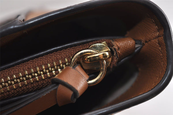 Authentic Michael Kors Vintage PVC Leather Shoulder Tote Bag Brown 4739J
