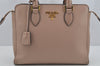 Authentic PRADA Leather Saffiano 2Way Shoulder Hand Bag Pink Beige 4740J