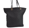 Authentic GUCCI Vintage Shoulder Tote Bag GG Canvas Leather 0021098 Black 4740K