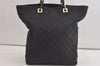 Authentic GUCCI Vintage Shoulder Tote Bag GG Canvas Leather 0021098 Black 4740K